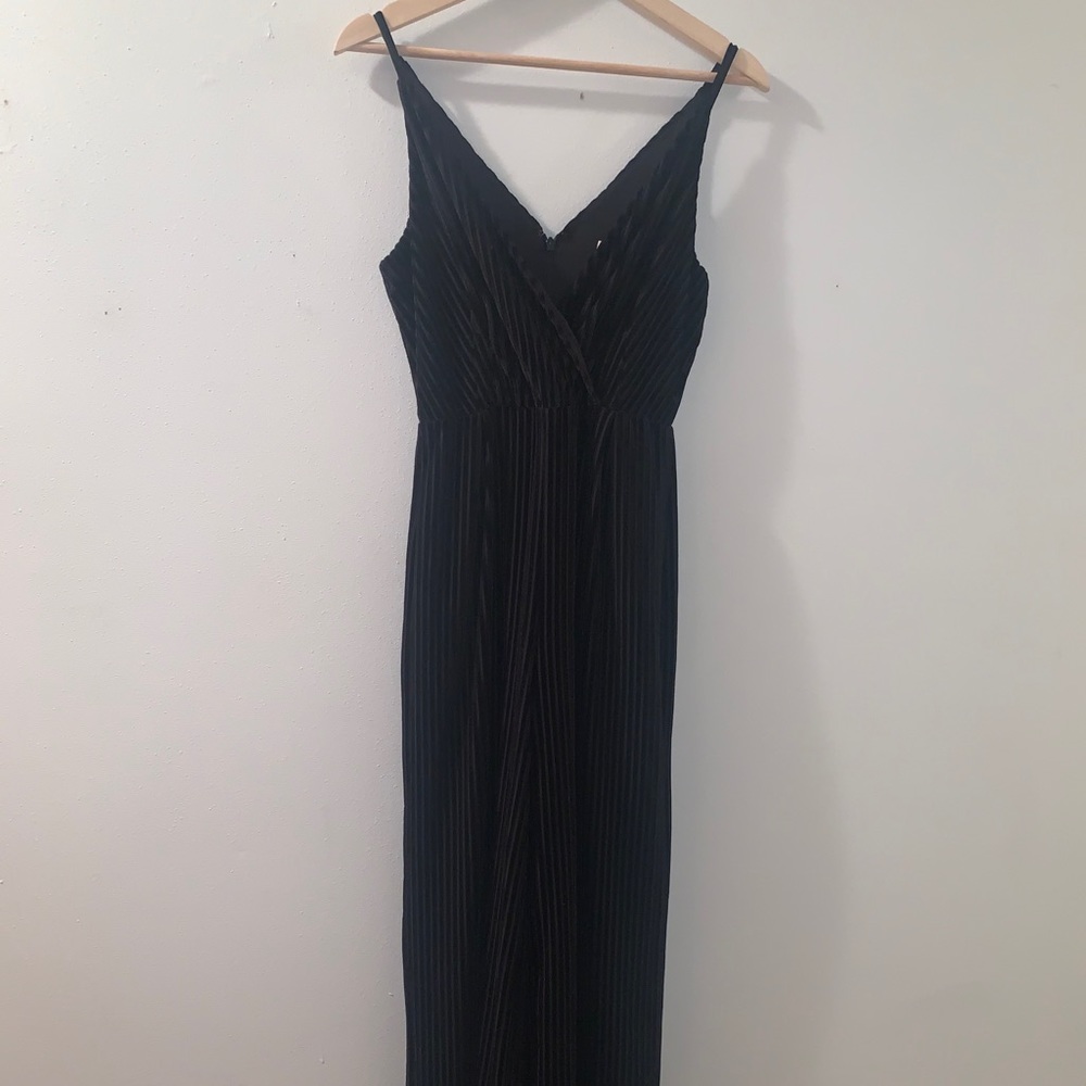 Anthropologie Hutch black velvet wide leg jumpsuit